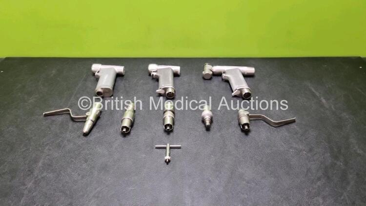 Job Lot Including 1 x ConMed Linvatec PRO 6100 Handpiece, 1 x Conmed Linvatec Hall Power Pneumatic Modular, 1 x Conmed Linvatec Hall Power Pneumatic Oscillator and 6 x Attachments Including 1 x PRO2046 Zimmer / Hudson Drill, 1 x PRO2041 Jacobs, 1 x PRO61