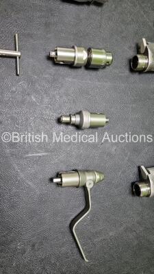 Job Lot Including 1 x ConMed Linvatec PRO 6100 Handpiece, 1 x Conmed Linvatec Hall Power Pneumatic Modular, 1 x Conmed Linvatec Hall Power Pneumatic Oscillator and 6 x Attachments Including 1 x PRO2046 Zimmer / Hudson Drill, 1 x PRO2041 Jacobs, 1 x PRO61 - 5