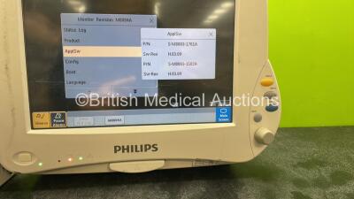 Job Lot Including 1 x Philips IntelliVue MP50 Patient Monitor with 1 x Philips IntelliVue X2 Handheld Patient Monitor Including ECG, SpO2, NBP, Temp and Press Options with 1 x Philips M4607A Battery - 2