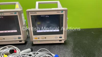 Mixed Lot Including 1 x Philips M3046A M4 Patient Monitor (Powers Up) 1 x Philips M3046A M3 Patient Monitor (Powers Up) 5 x ECG Patient Monitoring Leads - 3