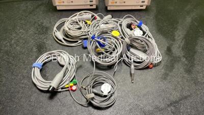 Mixed Lot Including 1 x Philips M3046A M4 Patient Monitor (Powers Up) 1 x Philips M3046A M3 Patient Monitor (Powers Up) 5 x ECG Patient Monitoring Leads - 4