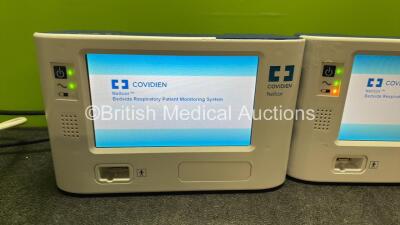 3 x Covidien Bedside Respiratory Patient Monitoring Systems (All Power Up with Missing Side Covers) - 2