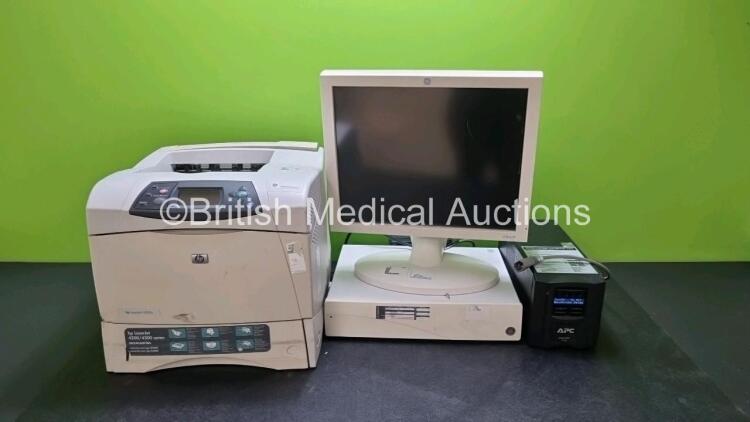 Mixed Lot Including 1 x HP Laserjet 4200n Printer, 1 x GE CDA19 Monitor, 1 x GE CIC Pro MP100D Unit and 1 x APC Smart - UPS Power Control Unit