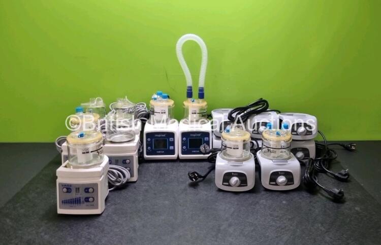 Job Lot Including 8 x Inspired Medical VHB10A Humidifier Units with 2 x Humidifier Chambers, 2 x Inspired Medical VHB15A Respiratory Humidifiers with 2 x Humidifier Chambers and 5 x VADI VH-1500 Respiratory Humidifier Units with 5 x Humidifier Chambers (A