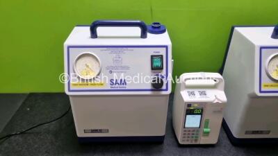 Mixed Lot 2 x SAM 12 Medical Suction Units with 2 x Hose and 1 x Suction Cup *Mfd 2020* and 1 x Sino Medical SN-1800V Infusion Pump *Mfd 2020* (All Units Power Up) - 4