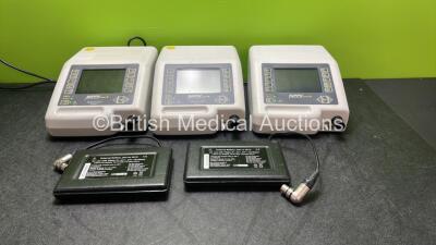 3 x B & D Electromedical Nippy Junior + Ventilators with 2 x B & D Electromedical External Batteries (All Power Up)