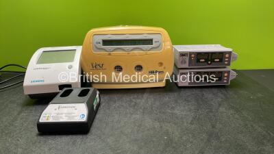 Mixed Lot Including 1 x Siemens Clinitek Status + Analyzer (Untested Due to Missing Power Supply) 1 x VearthonREF 0400-0130 Battery Charger, 2 x Nellcor N-550 Pulse Oximeters (Both Power Up) 1 x Hill Rom Model 104 Airway Clearance System (Powers Up)