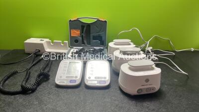 Mixed Lot Including 1 x Welch Allyn 767 Series Wall Mounted Ophthalmoscope / Otoscope Set (Missing Heads-See Photo) 2 x Omron M6 Digital BP Meters and 3 x PARI Boy Nebulizers