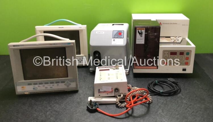 Mixed Lot Including 1 x Biotest Model CD-2 Automatic Cell Dotter (Powers Up) 1 x Cattani S.p.A Unit (Untestested Due to Foreign Power Supply) 1 x Philips Dens-0-Mat Type 9801 711 70004 X Ray Control Unit with Key (Powers Up) 1 x Philips V24C Monitor (Powe