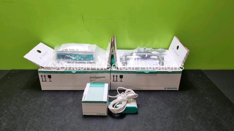 B.Braun Infusomat Space Infusion Pump with 1 x Pole Clamp and 1 x Power Supply * Complete Set * * Mfd 2019 * (Brand New In Box) *Stock Photo Taken*