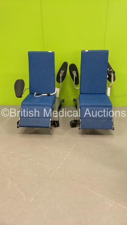 2 x Beaver Electric Therapy Chairs with Controllers (Both No Power)