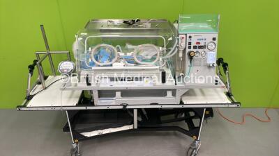 Drager Isolette TI500 Transport Incubator with Reanimator F120 on Ferno ITU SIX Stretcher (Powers Up) *SN 1264, S0151000456*