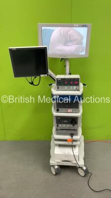 Karl Storz Stack System Including 1 x Radiance G2HB HD Monitor, 1 x Karl Storz 200905 19 Monitor, Karl Storz Endoscope 264305 20 SCB Electronic Endoflator Unit, 1 x Karl Storz Endoscope 200461 20 AIDA control NEO Unit **HDD Removed** 1 x Karl Storz Endosc