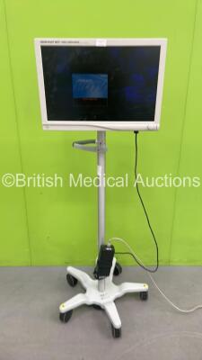 Stryker 26 Inch Vision Elect HDTV Surgical Viewing Monitor with 1 x AC Power Supply On Stand (Powers Up) *SN VEH262JO382*