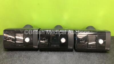 Job Lot Including 1 x ResMed Airsense 10 Elite CPAP Unit and 2 x ResMed Airsense 10 Autoset CPAP Units (All Power Up, 2 x Missing Humidifier Chambers) *SN 23201011204 / 23202733552 / 23193013715*