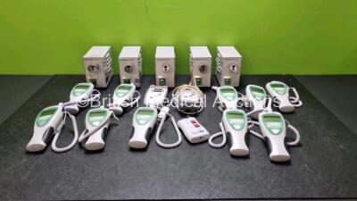 Mixed Lot Including 5 x Olympus MU-1 Light Sources, 2 x Masimo Set Rad 5 Signal Extraction Pulse Oximeters and 10 x Welch Allyn Suretemp Plus Thermometers