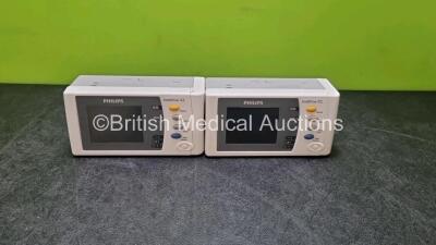 2 x IntelliVue X2 Handheld Patient Monitors Including ECG, SpO2, NIBP, PRESS and TEMP Options (Both Power Up with Stock Power Stock Power Not Included) *SN DE575N786 / DE575N89412*