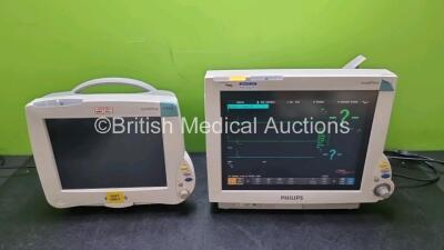 Job Lot Including 1 x Philips IntelliVue MP70 Patient Monitor (Powers Up) with IntelliVue X2 Handheld Patient Monitor Including ECG, SpO2, NIBP, PRESS and TEMP Options (Powers Up) and 1 x Philips IntelliVue MP50 Patient Monitor (Powers Up) with Blank Scre