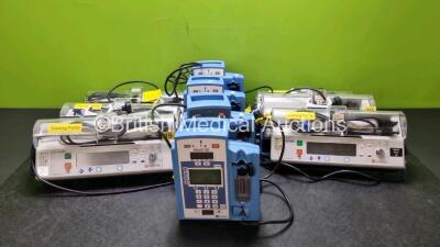 Job Lot Including 6 x Carefusion IVAC PCAM Syringe Pumps and 4 x Alaris SE Syringe Pumps