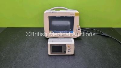 Philips IntelliVue MP30 Patient Monitor (Powers Up Missing Dial and Power Button - See Photos) with Philips IntelliVue X2 Handheld Patient Monitor Including ECG, SpO2, NIBP, PRESS and TEMP Options *SN DE72849185 / DE575N8971