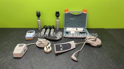 Mixed Lot Including 5 x Welch Allyn Otoscopes, 1 x Daray Pulse Oximeter, 1 x 3M Model 9665 Charger, 1 x Karl Storz 8401 BXC C-MAX Handle, 1 x Medi Plinth Controller and 1 x Carefusion Micro CO Meter