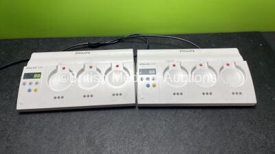 2 x Philips Avalon CTS Fetal Transducer System (1 Power Up, 1 No Power Both with Missing Antenas-See Photos)