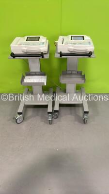 2 x GE MAC 1200ST ECG Machines On Stand (Powers Up) *SN 550047995, 550047994*