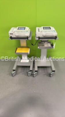 2 x GE MAC 1200ST ECG Machines On Stand (Powers Up) *SN 550047901, 550047993*