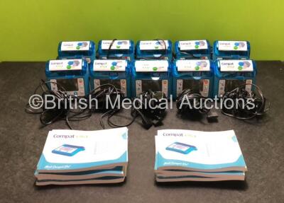 10 x Nestle Health Compat Ella Enteral Feeding Pumps with 10 x Power Supplies and 6 x Manuals (Stock Photo) *SN N019098143 / N120106599 / N120106568 / N120106577 / N019098133 / N120106589 / N120106592 / N019102382 / N019098201 / N120106585*