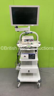 Olympus WM-NP2 Stack Trolley Including 1 x Sony LCD Monitor, 1 x Olympus Visera Elite CLV-S190 Light Source and 1 x Olympus UHI-3 Insufflator (All Power Up) *7305464 / 3107930 / 1605506*