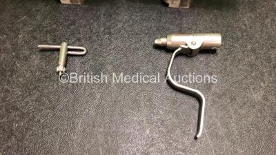 2 x Stryker System 6 6208 Sagittal Saw Handpieces with 1 x Stryker 4100-62 Wire Collet and 1 x Chuck Key (1 x Damaged Trigger - See Photos) *SN 1307007953 / 1329705353* - 5