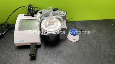 Mixed Lot Including 1 x Siemens Clinitek Status + Analyzer with 1 x AC Power Supply (Powers Up with Missing Cover-See Photo) 1 x DeVilbiss Suction Unit with Cup and AC Power Supply (Powers Up) 1 x VWR Mini Vortex Mixer (Powers Up) *SN 224178, PU111637, 