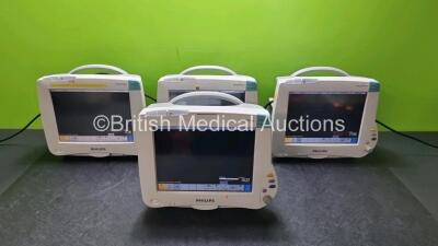 4 x Philips IntelliVue MP50 Anaesthesia Monitors (All Power Up2 x with Scratched Screen - See Photo) *SN DE82079015 / DE7284986 / DE72849623 / DE44039817