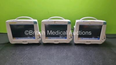 3 x Philips IntelliVue MP50 Anaesthesia Monitors (All Power Up 1 x with Scratched Screen) *SN DE82079008 / DE82079004 / DE82079001*