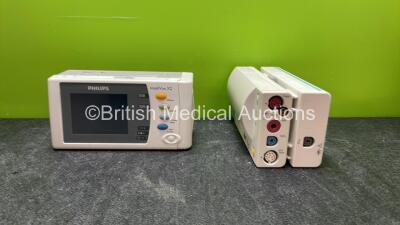 Job Lot Including 1 x Philips IntelliVue X2 Handheld Patient Monitor Including ECG, SpO2, NBP, Press and Temp Options with 1 x Philips M4607A (Powers Up when Tested with Stock Battery-Battery Included is Flat) 1 x Philips M3014A CO2 Modulem and 1 x Philip