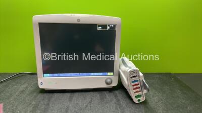 GE Carescape B650 Touch Screen Patient Monitor * Mfd - 02-2019 * with 1 x GE Dinamap Ref- 2016793-002 Patient Data Module Including ECG, Temp/CO, P1/P3, P2/P4, SpO2 and NIBP Options *Mfd 01-2019* 1 x GE Vital Signs Temperature Cable, 1 x Invasive Blood Ca - 2