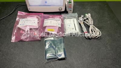 GE Carescape B650 Touch Screen Patient Monitor * Mfd - 02-2019 * with 1 x GE Dinamap Ref- 2016793-002 Patient Data Module Including ECG, Temp/CO, P1/P3, P2/P4, SpO2 and NIBP Options *Mfd 01-2019* 1 x GE Vital Signs Temperature Cable, 1 x Invasive Blood Ca - 3