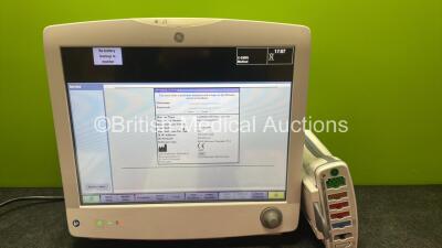 GE Carescape B650 Touch Screen Patient Monitor * Mfd - 02-2019 * with 1 x GE Dinamap Ref- 2016793-002 Patient Data Module Including ECG, Temp/CO, P1/P3, P2/P4, SpO2 and NIBP Options *Mfd 01-2019* 1 x GE Vital Signs Temperature Cable, 1 x Invasive Blood Ca - 2