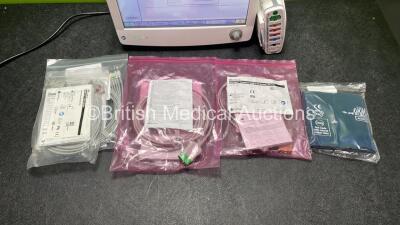 GE Carescape B650 Touch Screen Patient Monitor * Mfd - 02-2019 * with 1 x GE Dinamap Ref- 2016793-002 Patient Data Module Including ECG, Temp/CO, P1/P3, P2/P4, SpO2 and NIBP Options *Mfd 01-2019* 1 x GE Vital Signs Temperature Cable, 1 x Invasive Blood Ca - 4