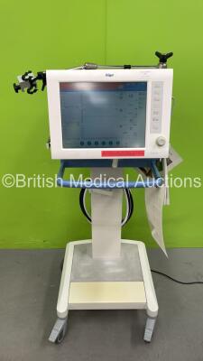 Drager Evita XL Ventilator *Mfd 2006* Software Version 07.04 Running Hours 14066581 h with Hoses on Stand (Powers Up)