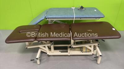 1 x Huntleigh Electric Couch with Controller (Powers Up - Hydraulic Head Rest Faulty) and 1 x Electric Patient Couch - Unknown Manufacturer - No Controller *IPS-08788*