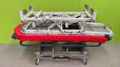 1 x Anetic Aid QA3 Hydraulic Trolley with Mattress (Hydraulics Tested and Working) 1 x Seers Medical 3 Section Electric Patient Couch with Controller (Powers Up with Damaged Cable-See Photo)