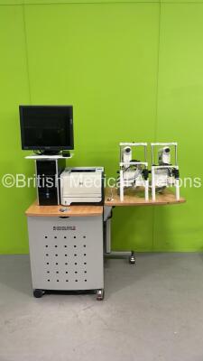 Heidelberg Ophthalmic Table with 2 x Heidelberg HRT Ophthalmic Attachments,1 x Philips Monitor,CPU and Printer