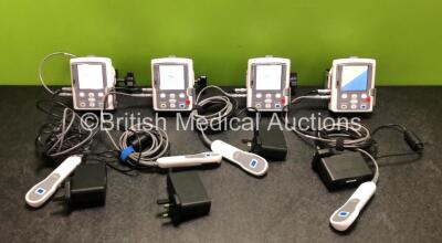 4 x Smiths Medical CADD Model 2110 Ambulatory Infusion Pumps with 4 x Power Supplies, 4 x Pole Mount Adapters, 4 x Pole Mount Brackets and 4 x Controls (All Power Up) *SN 1043473 / 1043472 / 1043477 / 1043476*