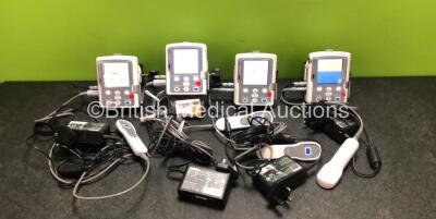 4 x Smiths Medical CADD Model 2110 Ambulatory Infusion Pumps with 4 x Power Supplies, 4 x Pole Mount Adapters, 4 x Pole Mount Brackets and 4 x Controls (All Power Up) *SN 1043488 / 1043474 / 1043478 / 1043469*