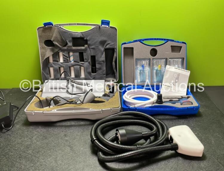 Mixed Lot Including 1 x Micro Medical Super Spiro Spirometer with 1 x AC Power Supply (Powers Up) 1 x VBM Manujet III and 1 x ESC EpiLight Optical Treatment Head in Carry Case