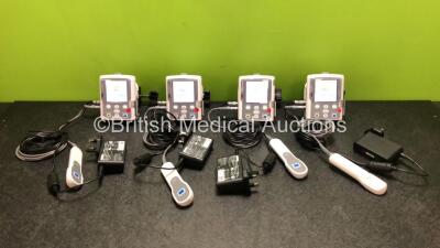 4 x Smiths Medical CADD Model 2110 Ambulatory Infusion Pumps with 4 x Power Supplies, 4 x Pole Mount Adapters, 4 x Pole Mount Brackets and 4 x Controls (All Power Up) *SN 1043485 / 1043480 / 1043481 / 1043482*