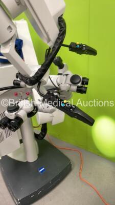 Zeiss OPMI Vario Triple Operated Surgical Microscope with 3 x Binoculars, 4 x 10x Eyepieces, 2 x 12,5x Eyepieces, Zeiss MediLive Advanced Digital Camera Control Unit and Zeiss Superlux 301 Light Source on Zeiss NC33 System (Powers Up with Good Bulb) - 6