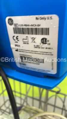 1 x Welch Allyn SPOT Vital Signs Monitors on Stand, 1 x Welch Allyn 420 Series Vital Sign Monitor on Stand and 1 x GE Dinamap Carescape V100 Vital Signs Monitor on Stand (All Power Up) *S/N SDT09070142SP* - 5