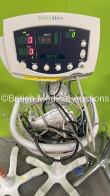 1 x Welch Allyn 52000 Series Patient Monitor on Stand and 2 x Welch Allyn 53N00 Vital Signs Monitors on Stands (All Power Up) *S/N 200303955 / JA125996 / JA068598* - 3